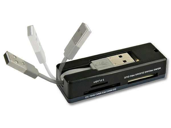 MINI LECTEUR DE CARTES MEMOIRES USB v2.0 C04-BLU