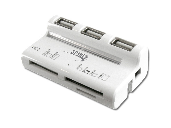 LECTEUR DE CARTES USB v2.0 AVEC HUB USB 3 PORTS