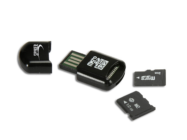 MINI LECTEUR USB CARTE MICRO SD / M2 C909-BK