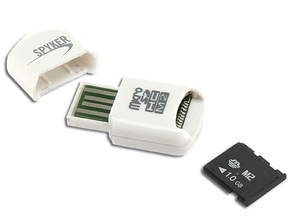 MINI LECTEUR USB CARTE MICRO SD / M2 C909-WH