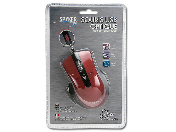 SOURIS OPTIQUE USB 2388-RED-BK