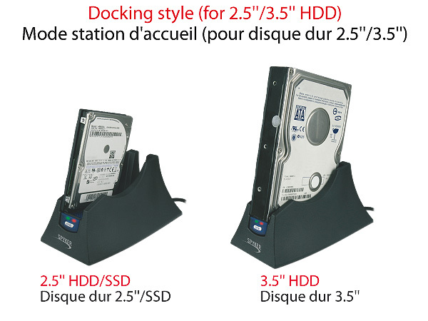 STATION D'ACCUEIL USB v3.0  POUR DISQUE DUR SATA 3.5’’/2.5’’