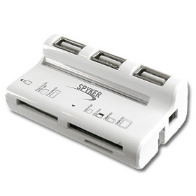 LECTEUR DE CARTES USB v2.0 AVEC HUB USB 3 PORTS