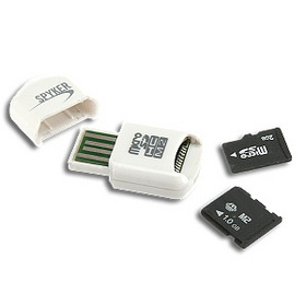 MINI LECTEUR USB CARTE MICRO SD / M2 C909-WH