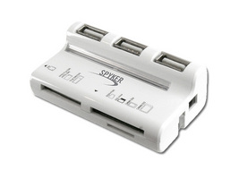 LECTEUR DE CARTES USB v2.0 AVEC HUB USB 3 PORTS